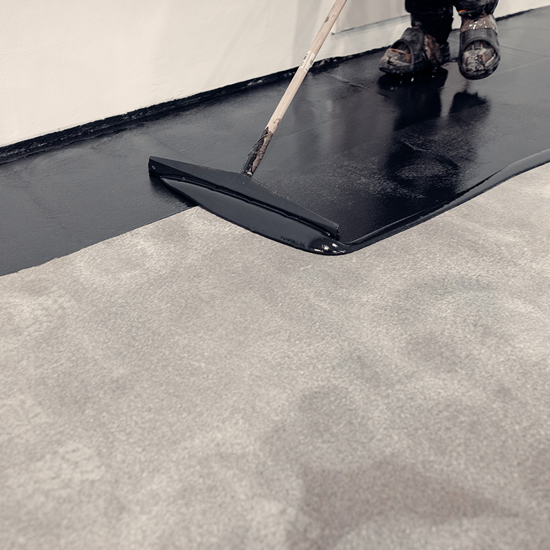 Close-up shot for epoxy resin application in black color